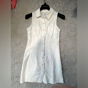 Coast White Linen Button Down Sleeveless Midi Dress